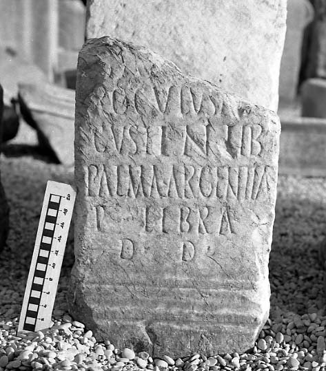 Base di marmo menzionante una palma d’argento